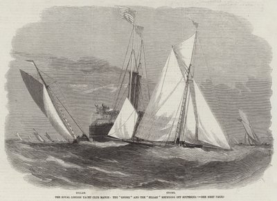 Competencia del Royal London Yacht Club, el Gnome y el Zillah rodeando Southend de Edwin Weedon